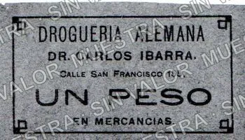 1 peso, Drogueria Alemana (M2509), anverso