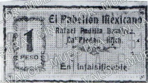 1 peso, El Pabellón Mexicano (M3000), anverso