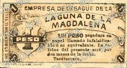 1 peso, Empresa de Desagüe (M3059), anverso