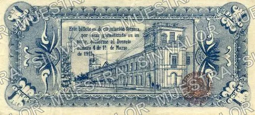 1 peso, Estado Libre y Soberano de México (M2811), M2811a $1 Estado Libre y Soberano de México, reverso
