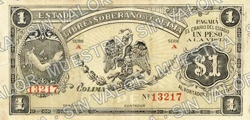 1 peso, Estado Libre y Soberano (M1216), M1216r $1 Estado Libre y Soberano, anverso
