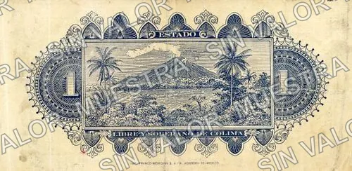 1 peso, Estado Libre y Soberano (M1216), M1216r $1 Estado Libre y Soberano, reverso