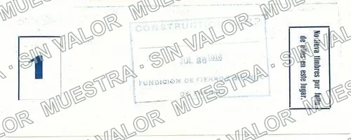 1 peso, Fundición de Fierro y Bronce de Parral (M960), M960 $1 Fundición de Fierro y Bronce de Parral, reverso