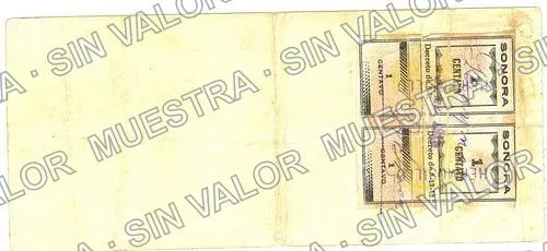 1 peso, García y Barreras (M3850), M3850 $1 García y Barreras, reverso