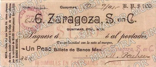 1 peso, Gaspar Zaragoza (M3854), anverso