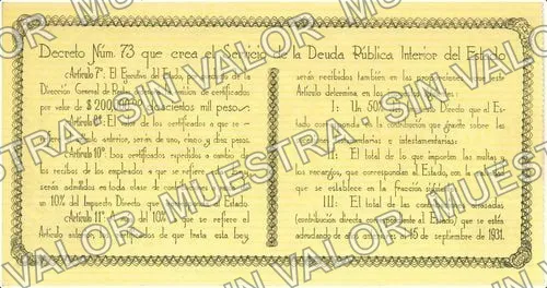 1 peso, Gobierno del Estado (M4440), reverso