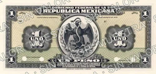 1 peso, Gobierno Federal (M1267), anverso