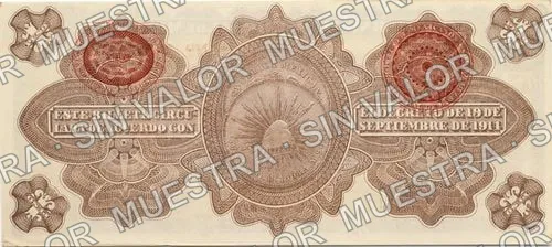 1 peso, Gobierno Provisional de México (M1239), reverso (M1239c $1 Gobierno Provisional de México)