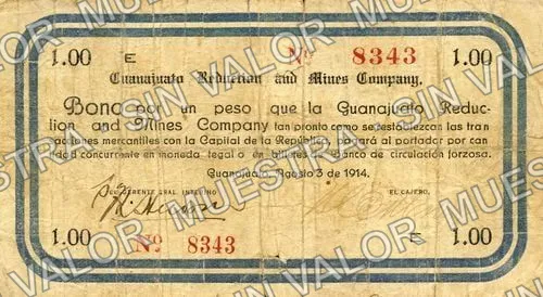 1 peso, Guanajuato Reduction and Mines (M1762), M1762 $1 Guanajuato Reduction and Mines, anverso
