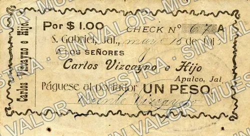 1 peso, Hacienda de Apulco (M2601), anverso