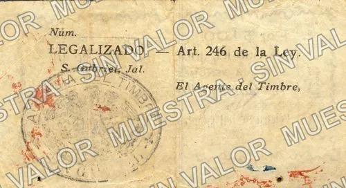 1 peso, Hacienda de Apulco (M2601), reverso