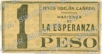 1 peso, Hacienda de La Esperanza (M2389), anverso