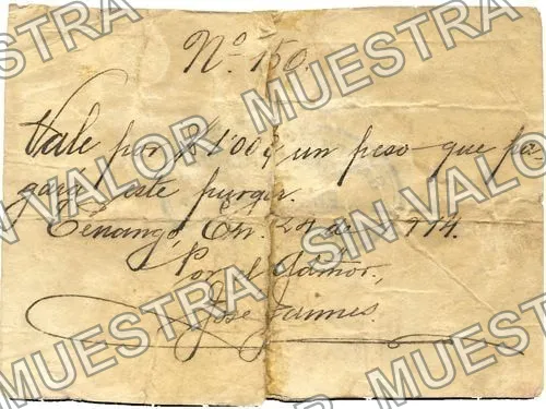1 peso, Hacienda de Tenango (M3242), M3242a $1 Hacienda de Tenango, anverso
