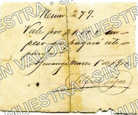 1 peso, Hacienda de Tenango (M3242), M3242b $1 Hacienda de Tenango, anverso