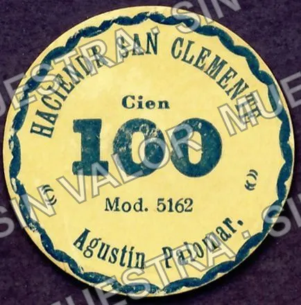 1 peso, Hacienda San Clemente (M2594), anverso