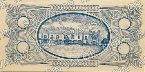 1 peso, Hdas. de S. Miguel Solís y Anexas (M2859), M2859c $1 Hdas. de S. Miguel Solís y Anexas, reverso