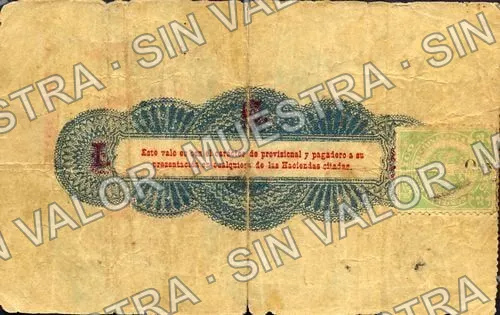 1 peso, Ingenio Central de Ayotla (M3393), reverso