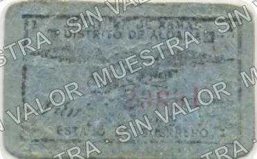 1 peso, Jefatura de Armas (M1844), M1844 $1 Jefatura de Armas, reverso