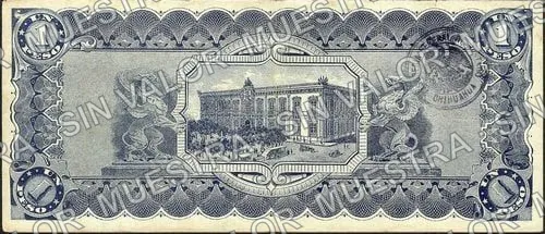 1 peso, L 5522642 (M920), reverso (M920b $1 Estado de Chihuahua)