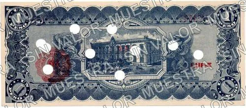 1 peso, L 5522642 (M920), reverso (M920k $1 dos caritas o/p FALSO)