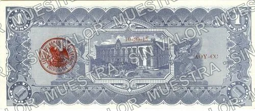 1 peso, L 5522642 (M920), anverso (M920m $1 Estado de Chihuahua)