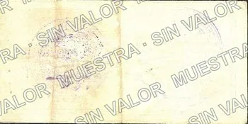 1 peso, La Jefatura de Hacienda (M3809), reverso (M3809a $1 La Jefatura de Hacienda without "A")