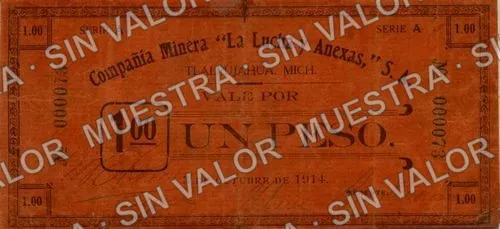 1 peso, La Lucha y Anexas (M3080), M3080 $1 La Lucha y Anexas, anverso