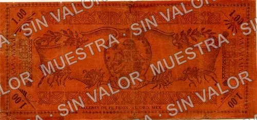 1 peso, La Lucha y Anexas (M3080), M3080 $1 La Lucha y Anexas, reverso