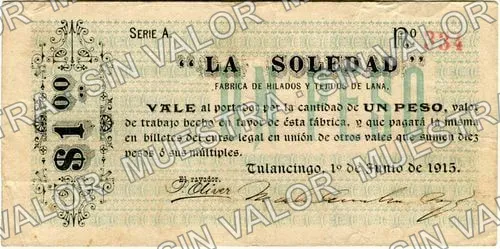 1 peso, La Soledad (M2194), M2194a $1 La Soledad, anverso
