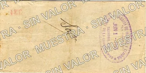 1 peso, La Soledad (M2194), M2194a $1 La Soledad, reverso