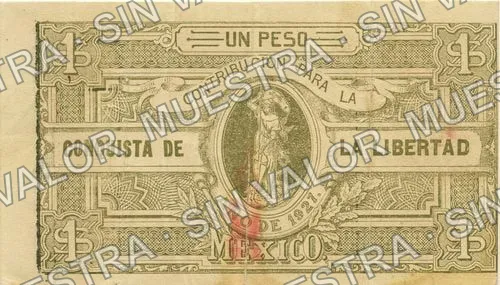 1 peso, Liga Nacional Defensora de la Libertad Religiosa (M4363), M4363 $1 Liga Nacional Defensora de la Libertad Religiosa, anverso