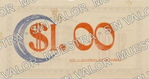 1 peso (M2964), reverso