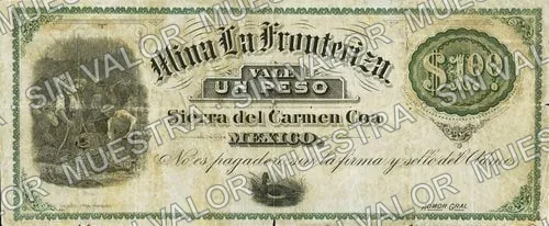 1 peso, Mina La Fronteriza (M684), anverso