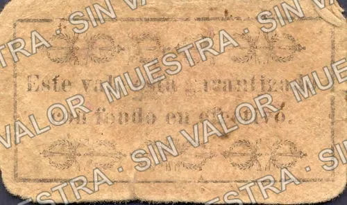 1 peso, Municipalid de Chietla (M3537), M3537 $1 Municipalid de Chietla, reverso