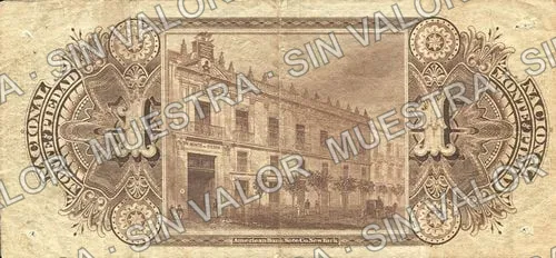 1 peso, Nacional Monte de Piedad (M690), reverso