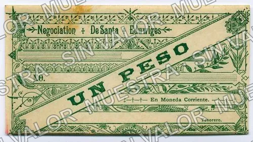 1 peso, Negociacion de Santa Eduwiges (M643), anverso