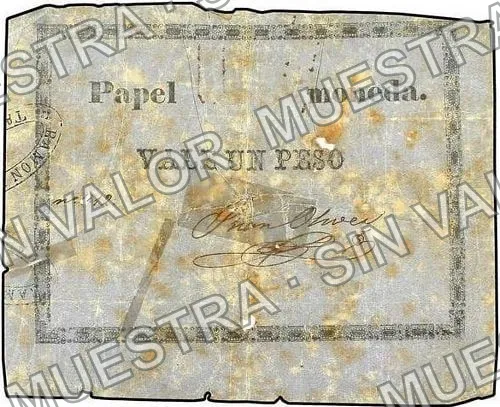 1 peso, papel moneda (M760), anverso (M760 $1 papel moneda)