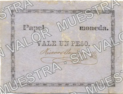 1 peso, papel moneda (M760), anverso (M760 $1 papel moneda)