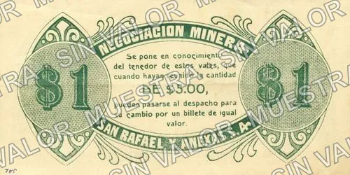1 peso, San Pedro Analco (M2619), reverso