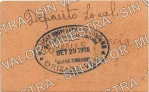 1 peso, Sociedad Cooperativa de Consumos (M4487), M4487 $1 Sociedad Cooperativa de Consumos, reverso