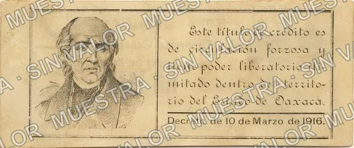 1 peso, Tesorería General first printing (M3369), M3369a $1 Tesorería General first printing, reverso