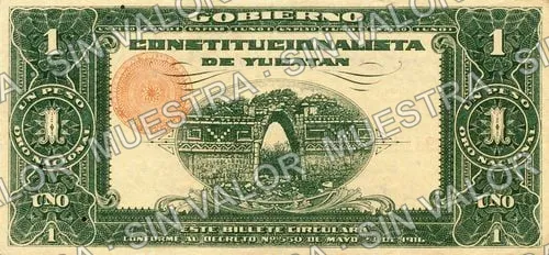 1 peso, Tesorería General (M4132), reverso