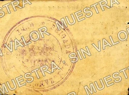 1 peso, Tesorería Provisional '1' (M3410), reverso