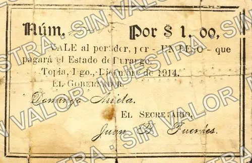 1 peso, Topia (M1529), anverso