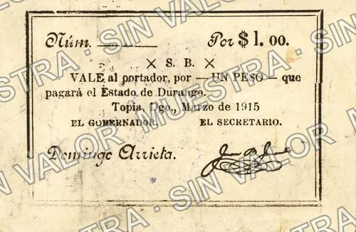 1 peso, Topia (M1530), anverso