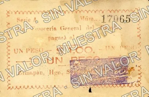 1 peso, Zimapán (M2077), M2077a $1 Zimapán, anverso