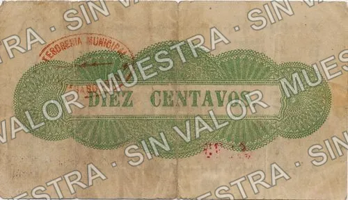 10 centavos, Acámbaro (M1582), M1582 10c Acámbaro, reverso
