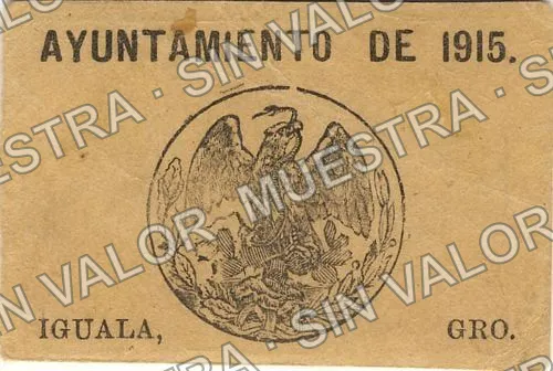 10 centavos, Ayuntamiento de 1915, Iguala (M1946), reverso