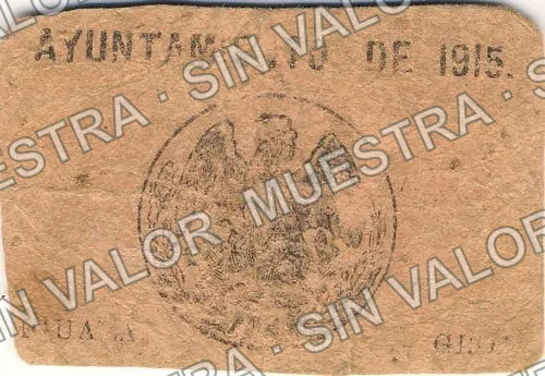 10 centavos, Ayuntamiento de 1915, Iguala (M1946), reverso (M1946b 10c Ayuntamiento de 1915, Iguala)