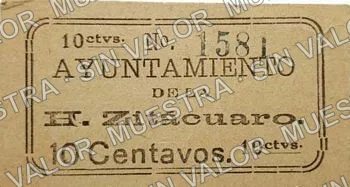 10 centavos, Ayuntamiento (M2952), M2952a 10c Ayuntamiento, anverso